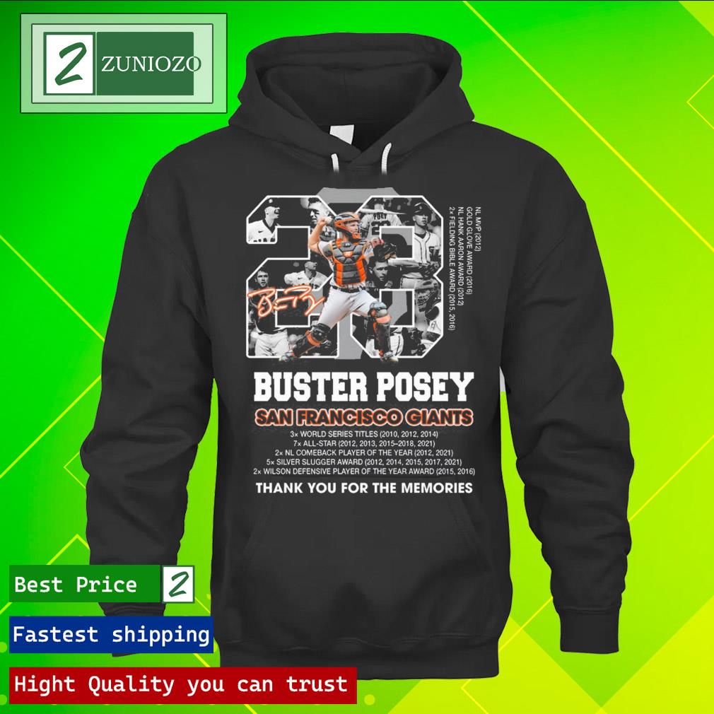 Official 23 buster posey san francisco giants thank you for the memories signature Shirt hoodie