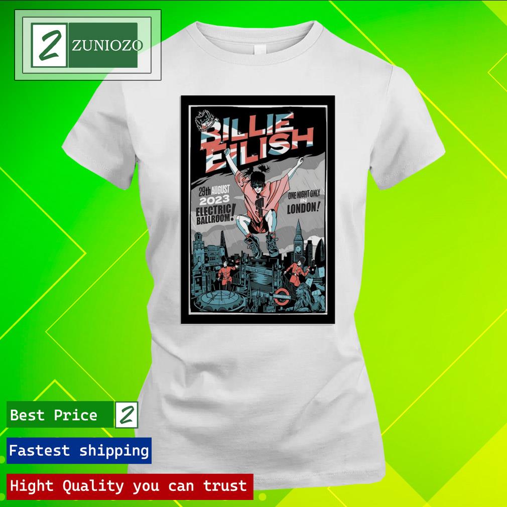 Official billie Eilish August 29 2023 Electric Ballroom Poster Shirt ladies tee