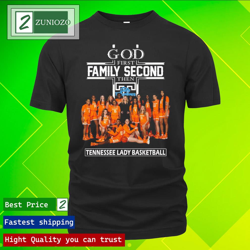 Official god first family second then Tennessee lady volunteers lady basketball Shirt