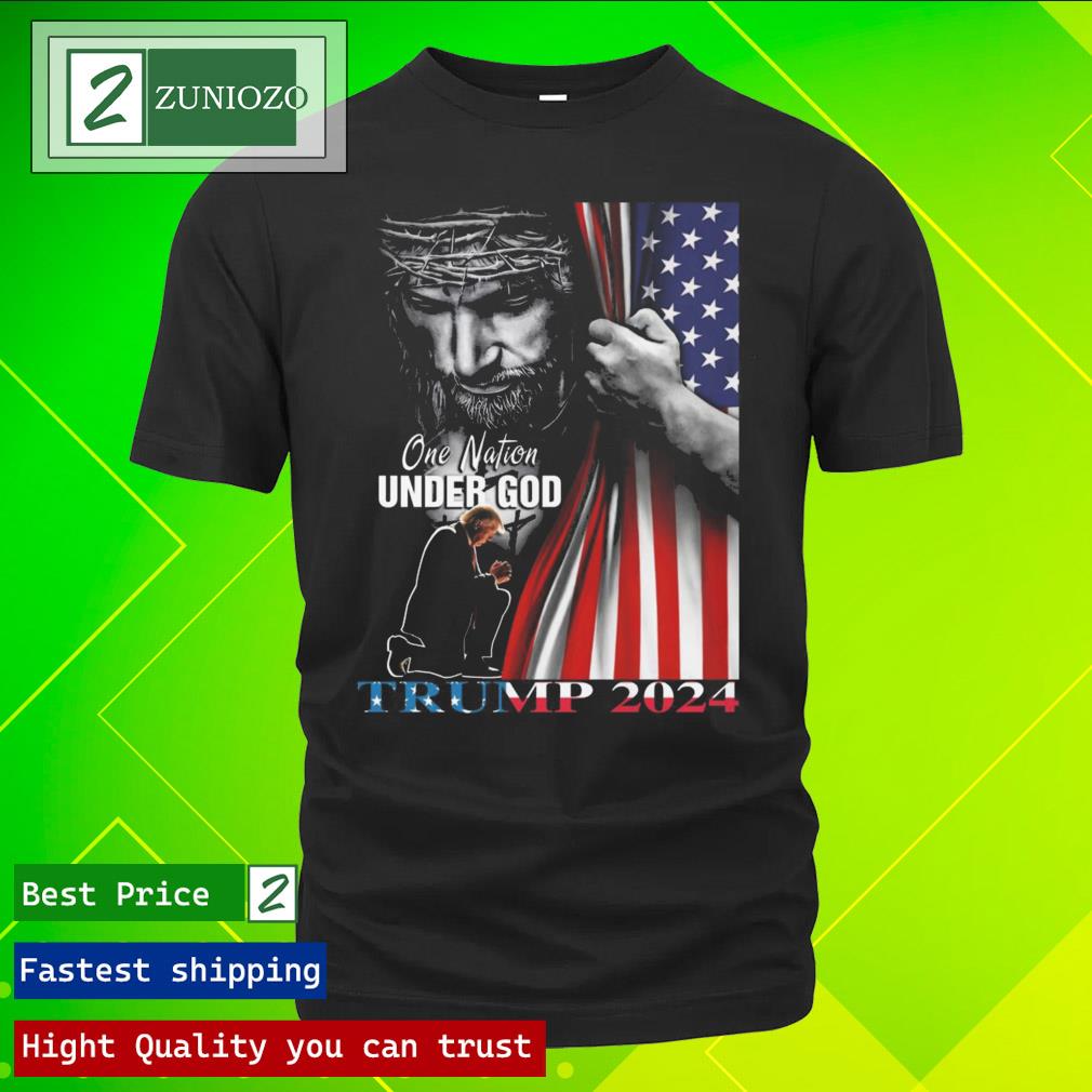 Official jesus Trump USA flag one nation under God T Shirt