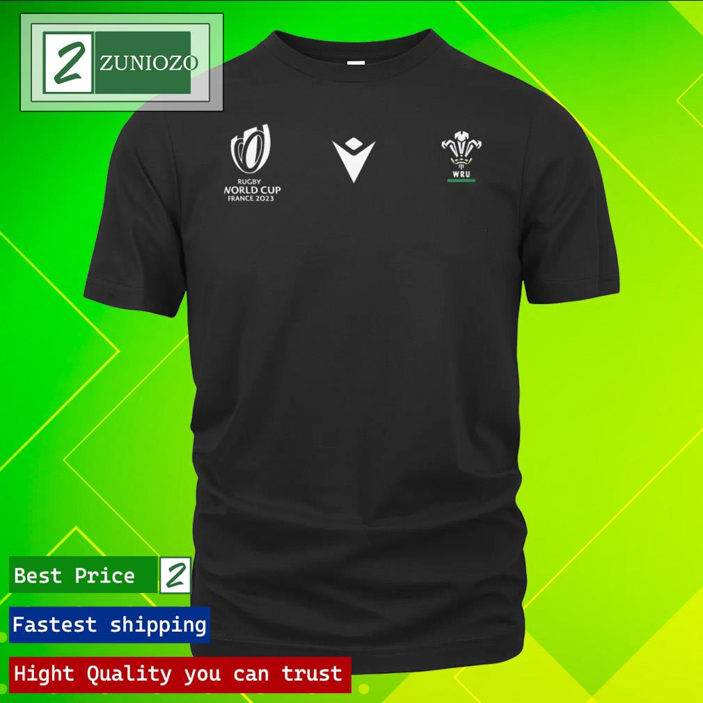 Official macron Men'S Wales Rugby World Cup 2023 Training Poly T Shirt