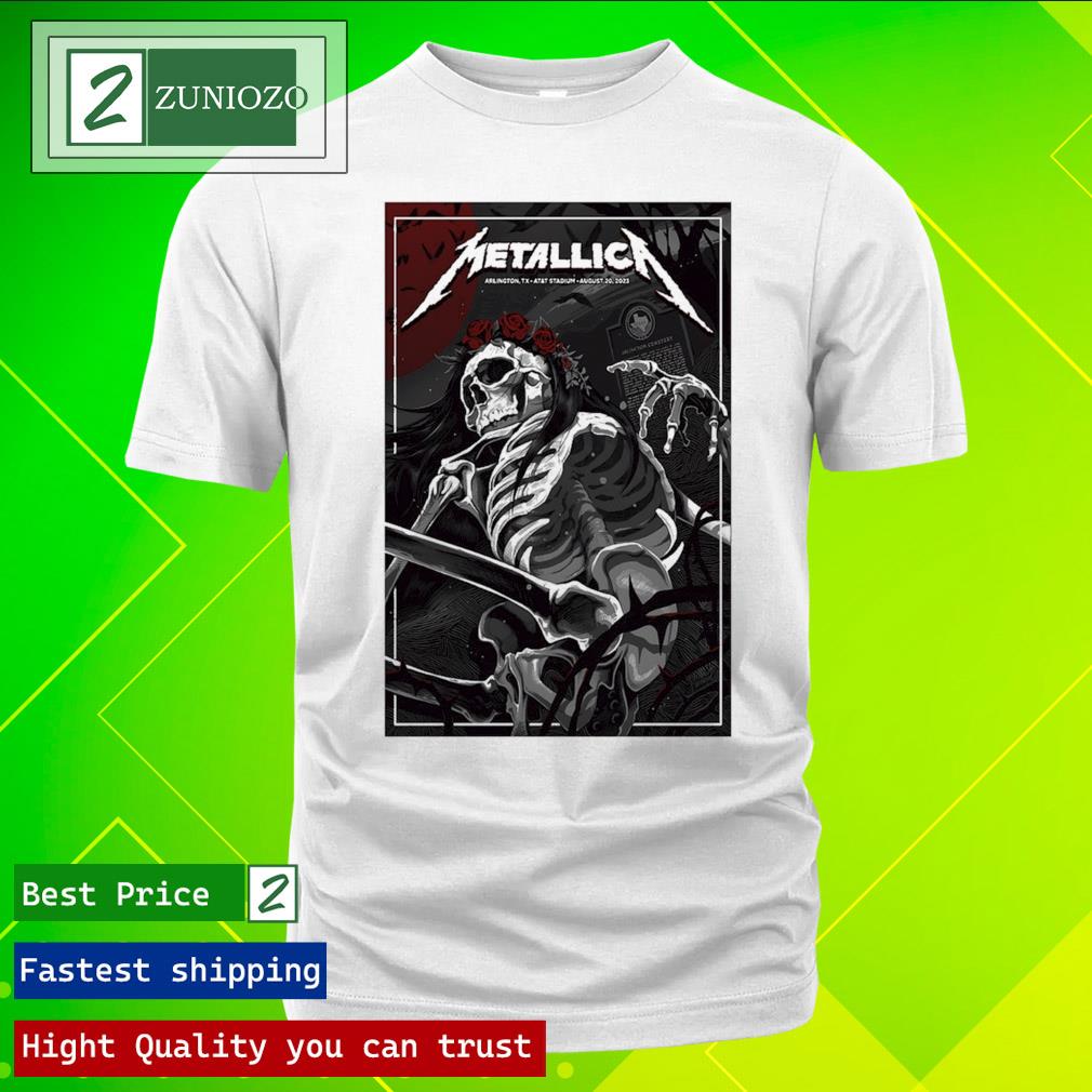 Official metallica AT&T Stadium Arlington, TX August 2023 Tour Poster Shirt