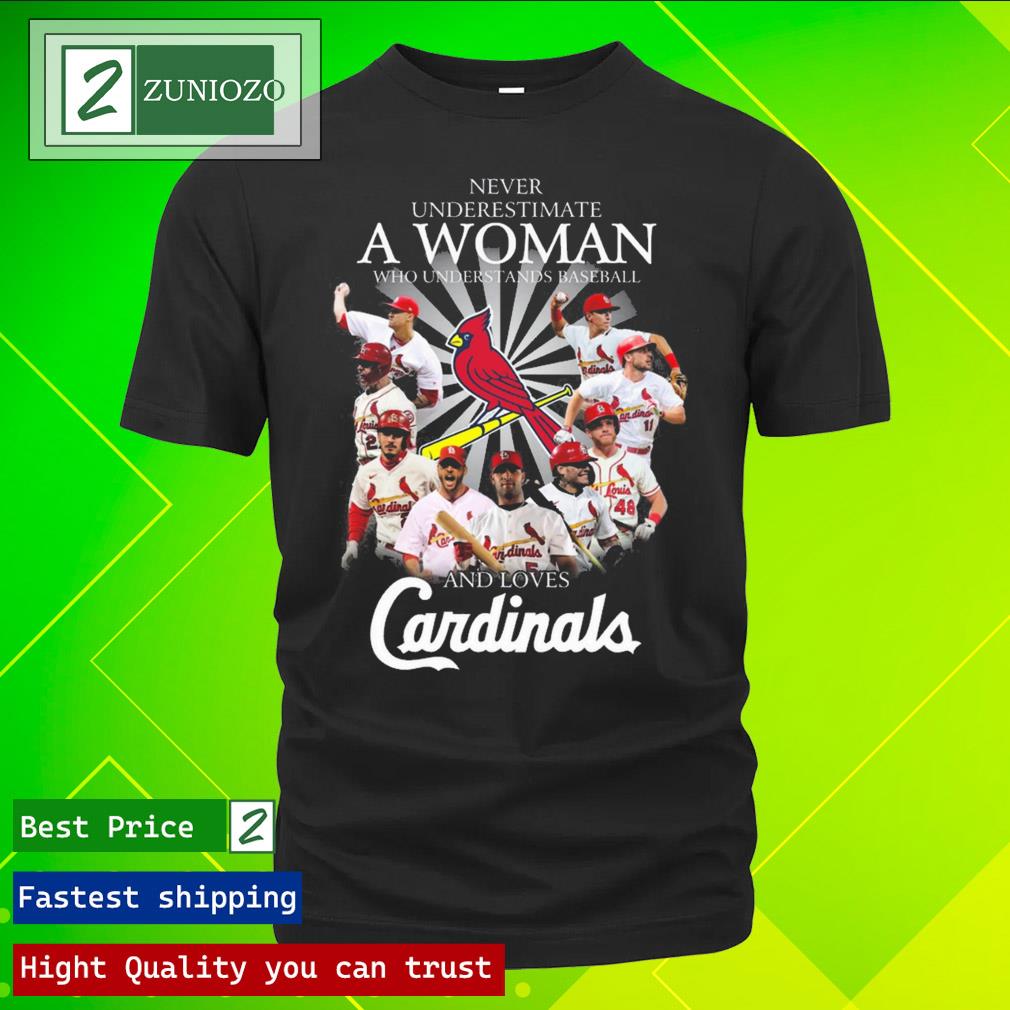 Official never underestimate a woman who understands baseball and loves st louis cardinals Tee Shirt