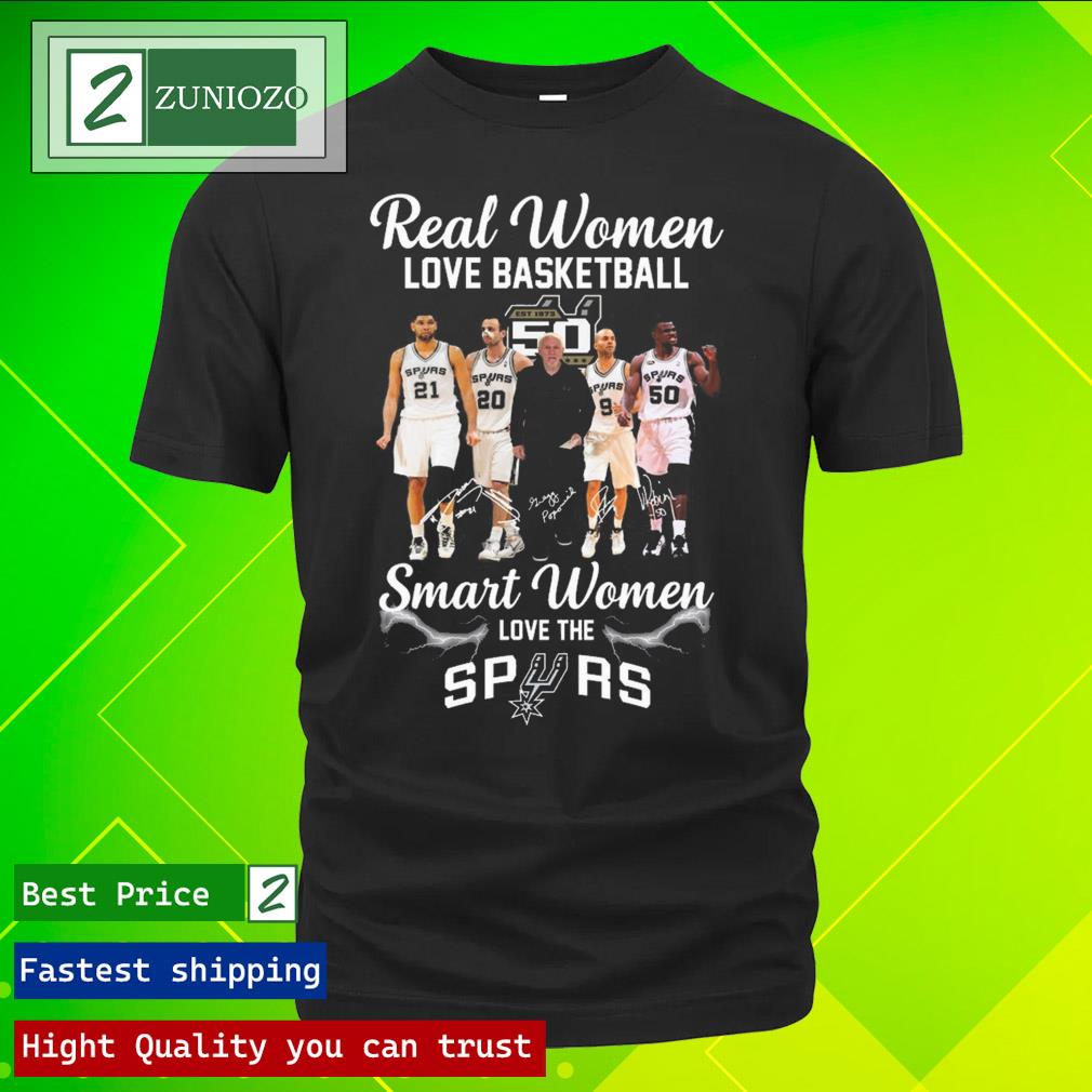 Official real women love basketball smart women love the san antonio spurs signatures T Shirt