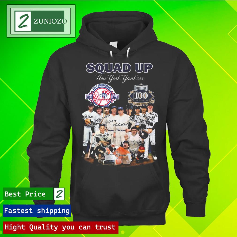 Official squad up new york yankees 123th anniversary 1903-2023 signatures Shirt hoodie