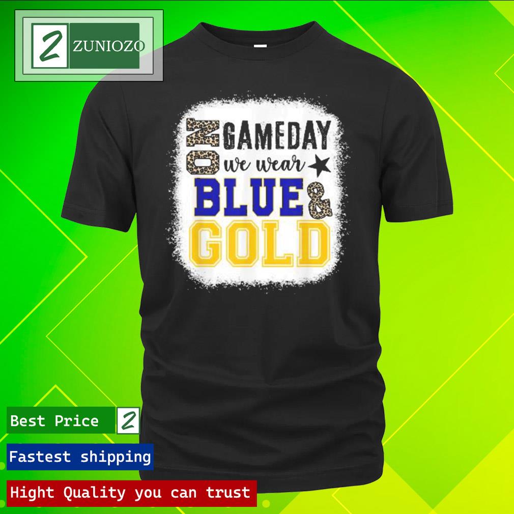 Official on Gameday Football We Wear Gold And Blue Leopard Shirt
