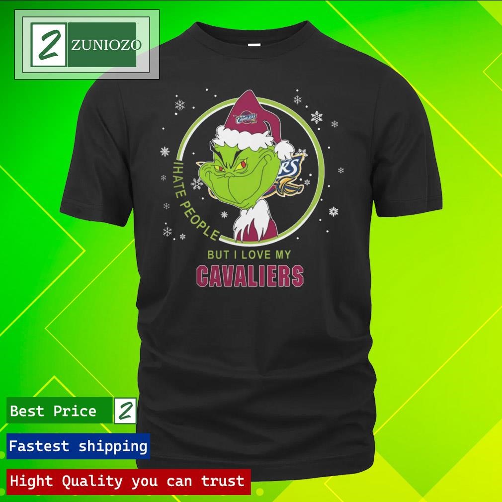 Official Cleveland Cavaliers NBA Christmas Grinch I Hate People But I Love My Favorite Basketball Team Shirt