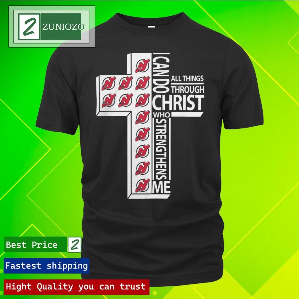 Official I Can Do All Things Through Christ New Jersey Devils Logo Shirt