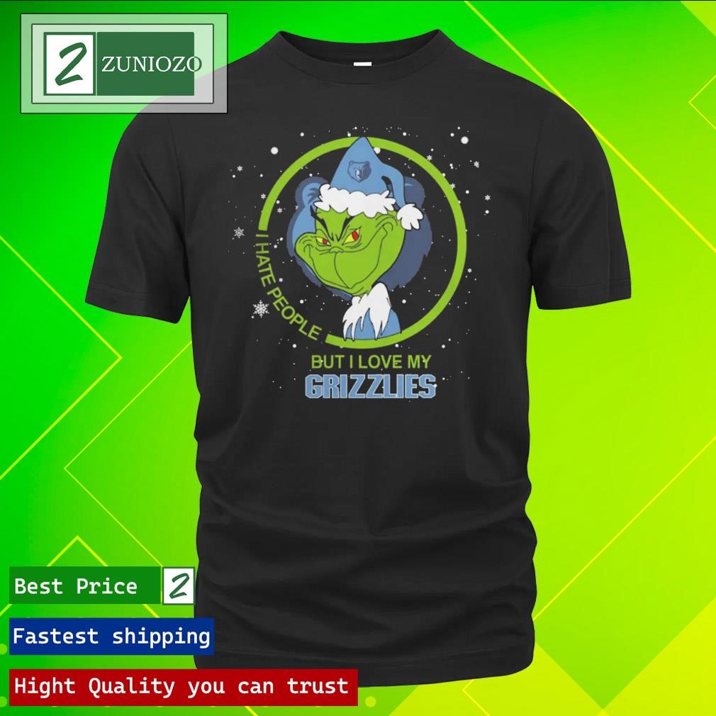 Official Memphis Grizzlies NBA Christmas Grinch I Hate People But I Love My Favorite Basketball Team Shirt