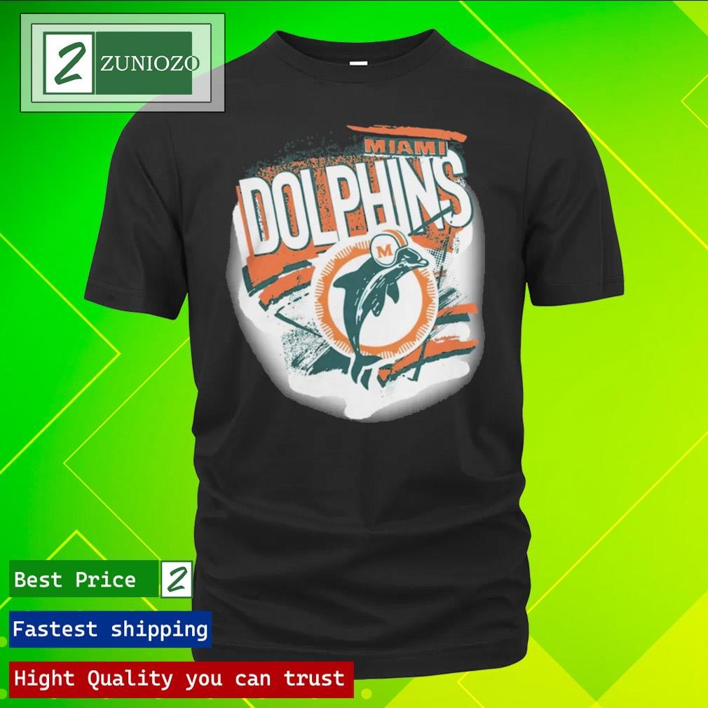 Official Miami Dolphins Mitchell & Ness Nfl Abstract Vintage T-Shirt