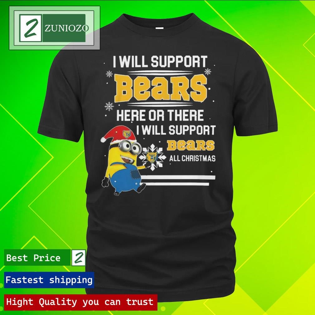 Official Minions I will support northern Colorado bears here or there I will support bears all Christmas Shirt