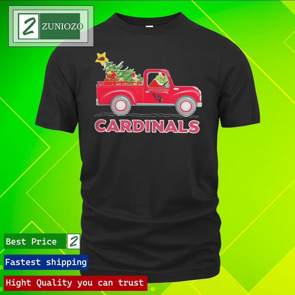 Official NFL Arizona Cardinals Santa Grinch Driving Truck Christmas Shirt