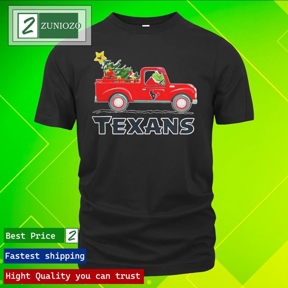 Official NFL Houston Texans Santa Grinch Driving Truck Christmas 2023 Shirt
