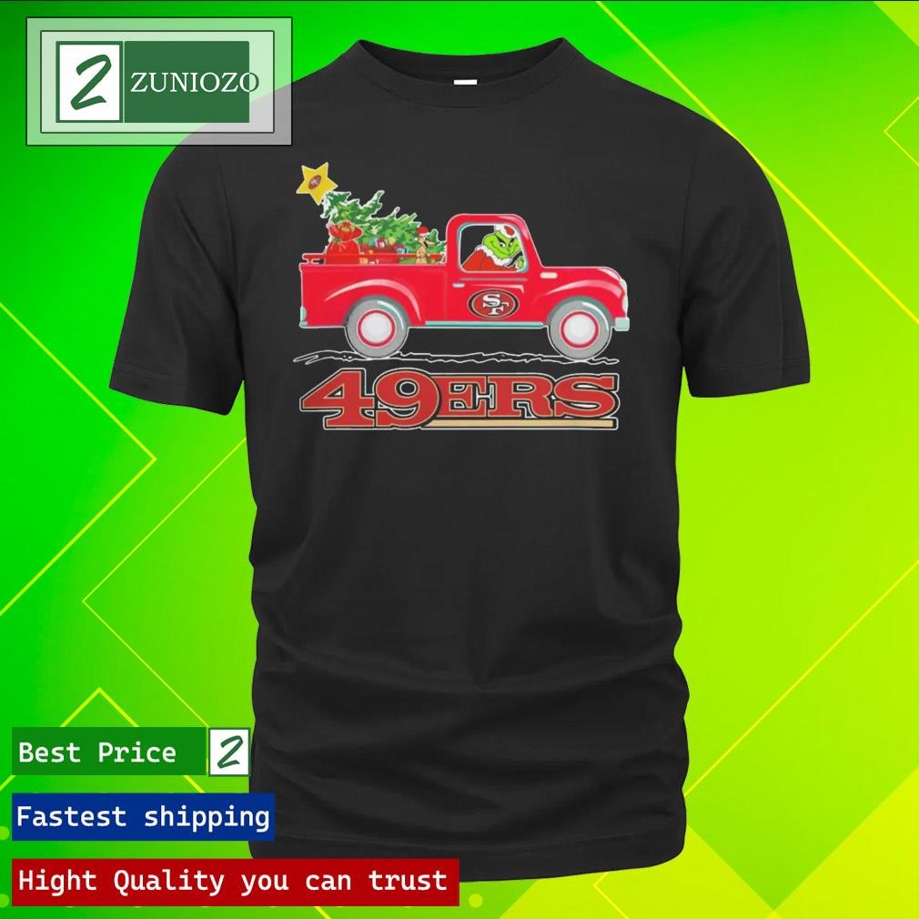 Official NFL San Francisco 49ers Santa Grinch Driving Truck Christmas Shirt