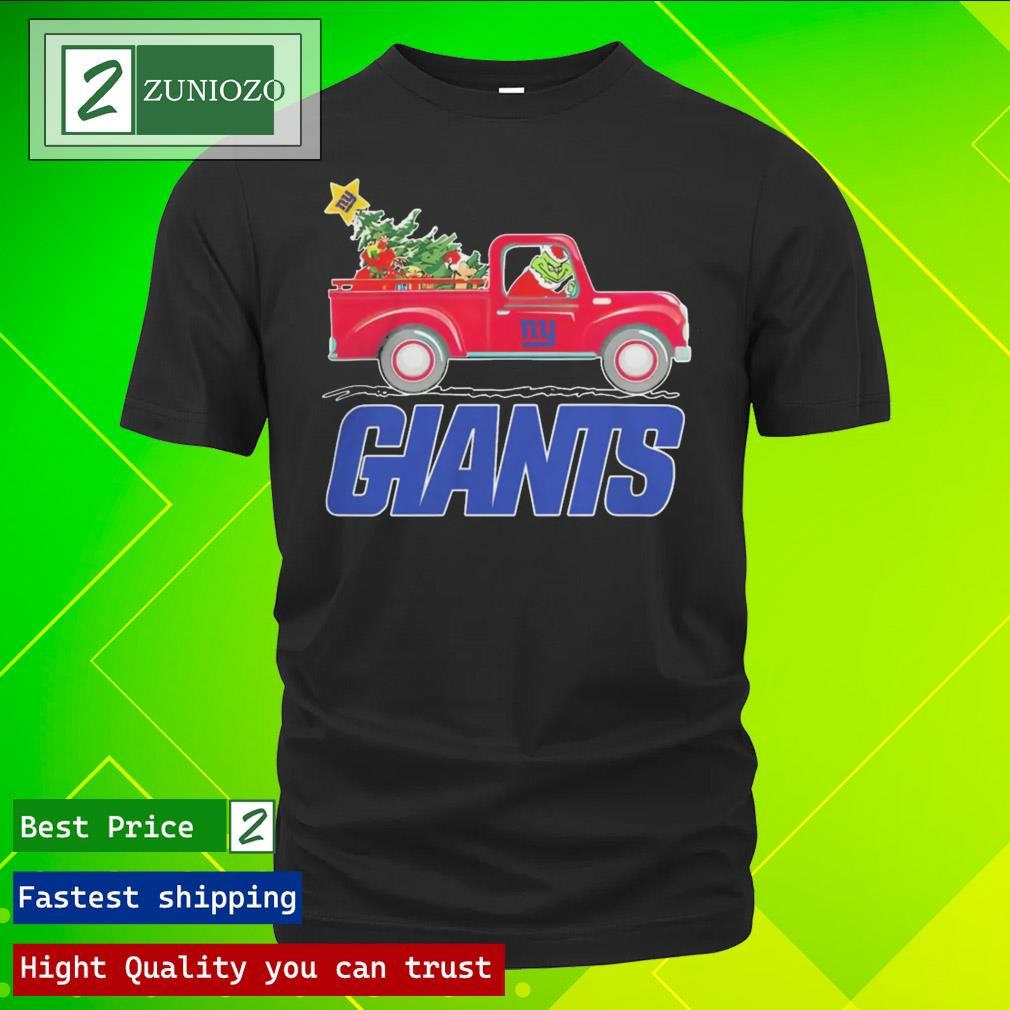 Official NFL new york giants santa grinch driving truck Christmas Shirt