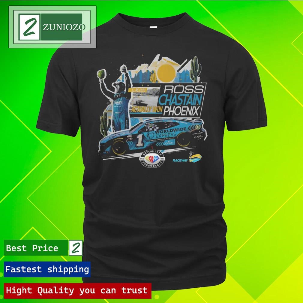 Official Ross Chastain Phoenix Checkered Flag Sports Nascar 2023 Cup Series Championship Race Winner Shirt