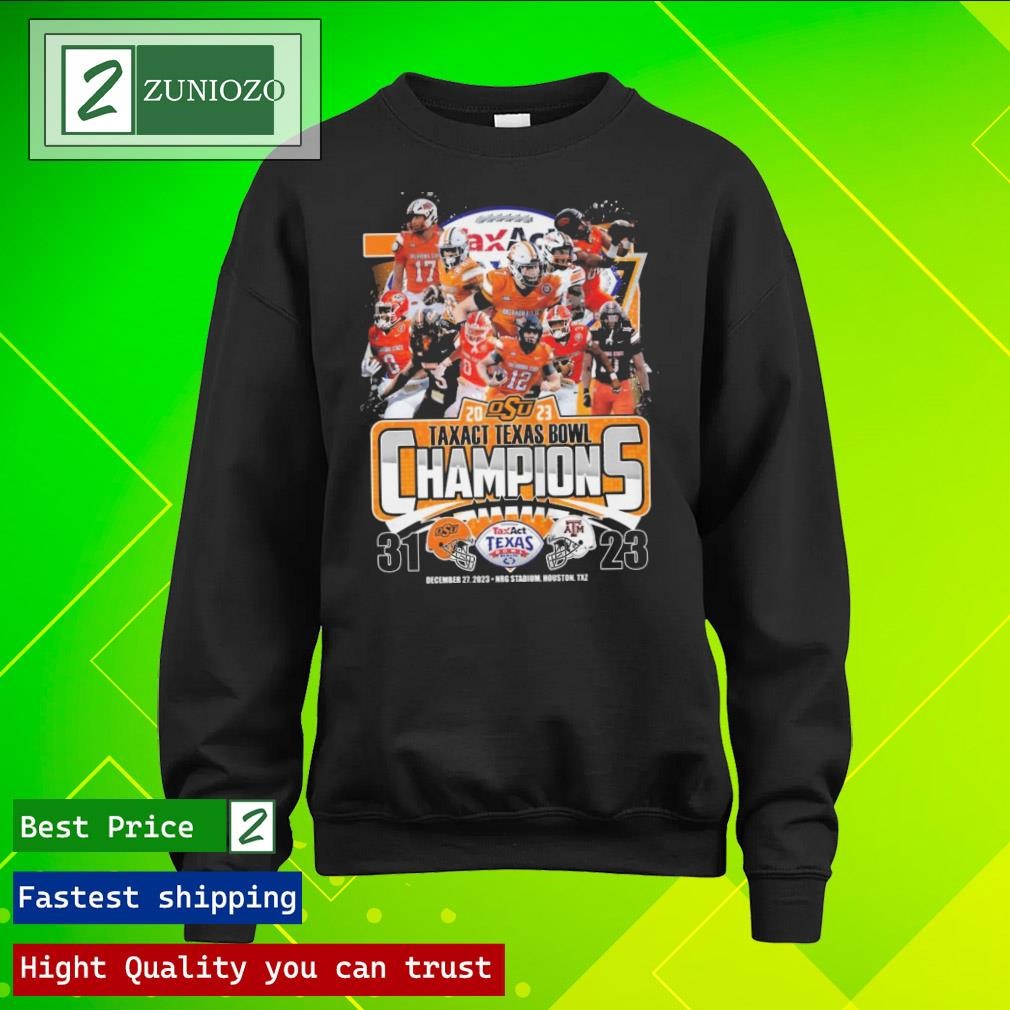 Official 2023 Taxact Texas Bowl Champions Oklahoma State Cowboys T ...