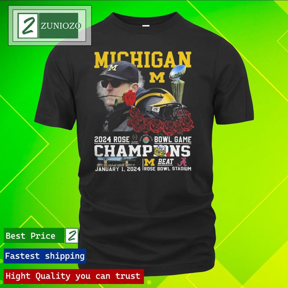 Official Michigan Jim Harbaugh Trophy 2024 Rose Bowl Game Champions ...