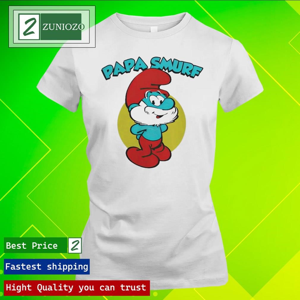 Official Papa Smurf Papa Smurf Character T-Shirts ladies tee