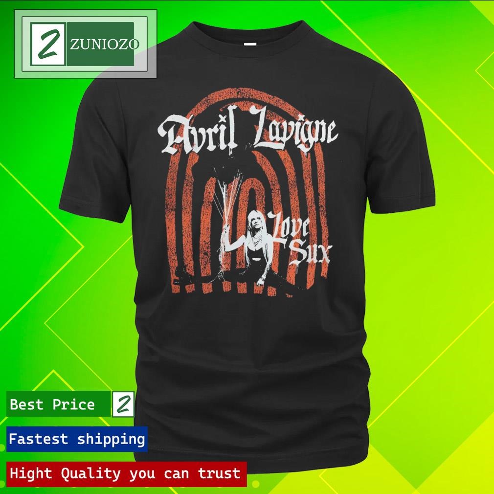 Official Avril Lavigne Merch Love Sux Red Rainbow T-Shirt
